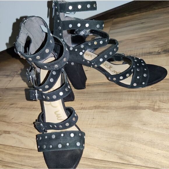 Sam Edelman Women's Studded Black Suede High Heels Size: 8 - Picture 5 of 10